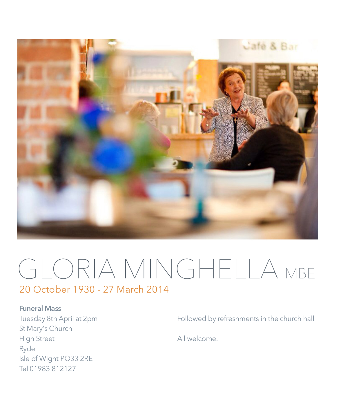 Gloria Minghella MBE